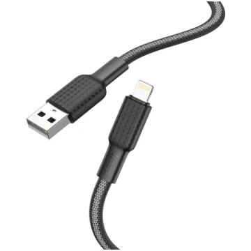 USB A to Lightning Hoco 2.4A 1 m X69 black white