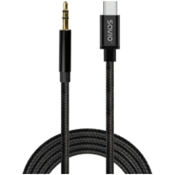 Kabelis SAVIO USB-C – MiniJack 3.5 mm 2m (CL-188)