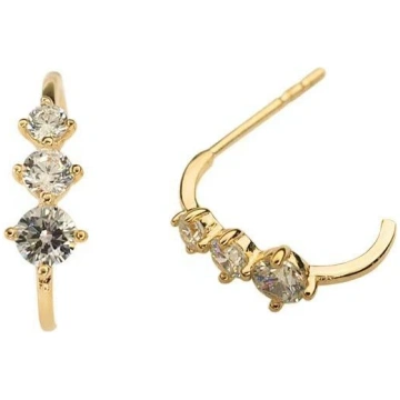 S925 Sterling Silver Gold-Plated Stud Earring Wome
