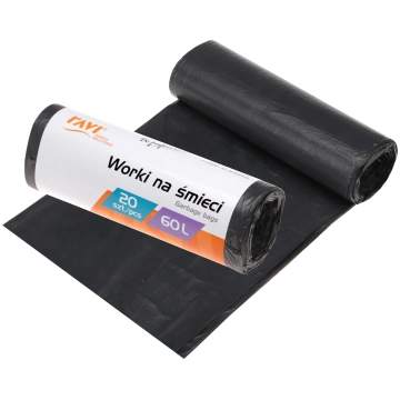 HDPE atkritumu maisi 60L 60 x 80 cm 20 gab. 20.5 x