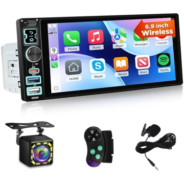 NHOPEEW 1din CarPlay auto radio ar vienu DIN autom