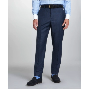 Navy & Neutral Tailored Fit Pow Flat Front Trouser
