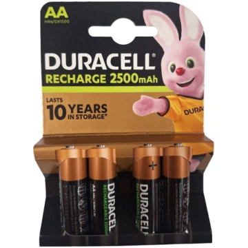 Duracell Rechargeable AA 2500mAh batteries 4 pcs