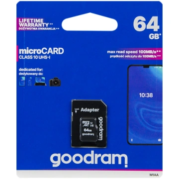 66-226# Microsdxc 64gb + adapteris sd cl10goodram