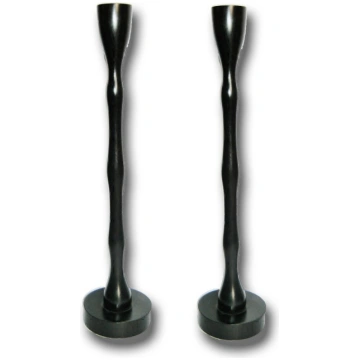 Porta candela ebano nero 35 cm