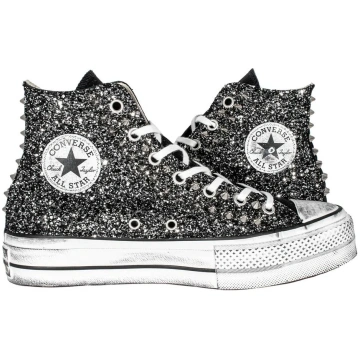 CONVERSE PLATFORM PERSONALIZZATE NERA KINGSTON CON