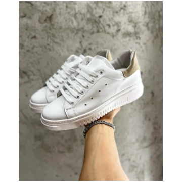 Sneakers basic white/beige Evolution Milano
