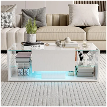WeiB Coffee Table High Gloss, Floating Coffee Tabl