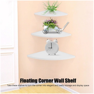 3Pcs Floating Corner Shelf Wall Mounted Storage Ra