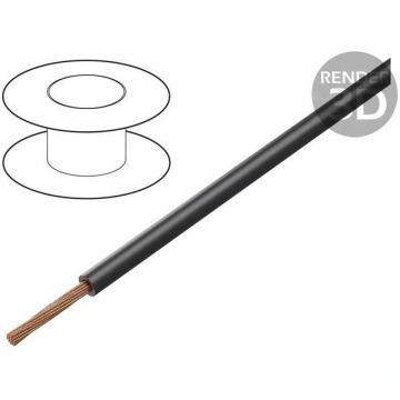 Wire; FLRYW-B; 1x10mm2; stranded; Cu; PVC; black; 