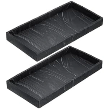 QUARKZMAN 2 Stück Badezimmer Tablett 20 x 10 cm Si