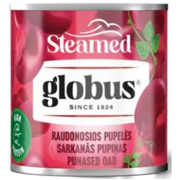 Sarkanas pupiņas GLOBUS tvaicētas 140g