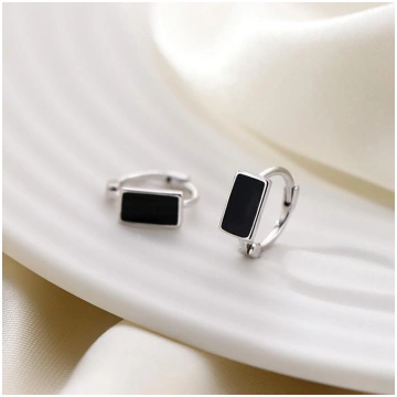 Square Ear Clip S925 Sterling Silver Female Stud E