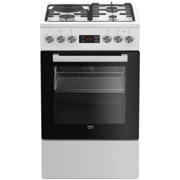 Brīvi stāvošā plīts BEKO FSE53320DWCS — gāzes virs