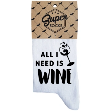 Sieviešu zeķes „All I need is wine“