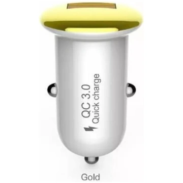 Auto lādētājs Devia Mushroom QC3.0 18W Zelta – USB