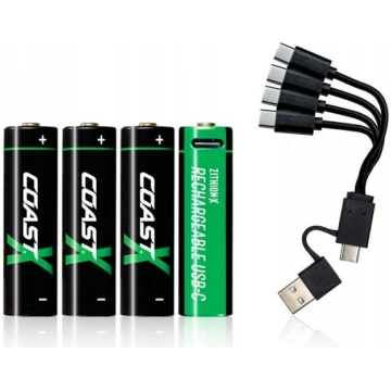 Coast 1x4 Zithion-x Mignon Aa Akumulators, Usb-c S