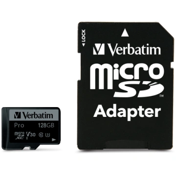 Verbatim 47044 Pro U3 Micro SDXC Memory Card 128GB