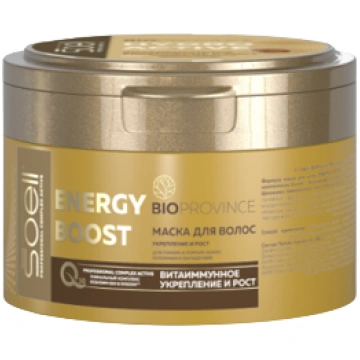 SOELL BIOPROVINCE Matu maska ENERGY BOOST Stiprinā