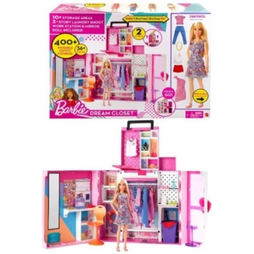 Barbie lelles drēbju skapis, lelles un aksesuāru k