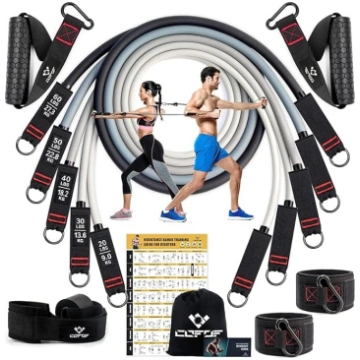 Pretspēka lentu komplekts, 5 fitnesa lentes, papla