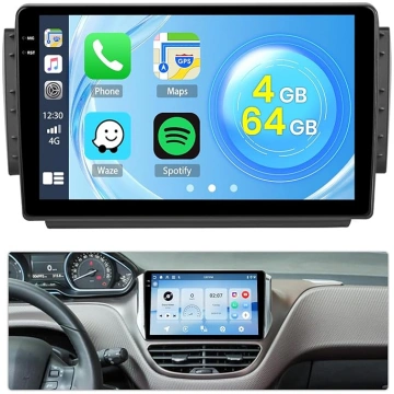 Roinvou 4+64G Android 15 auto radio Peugeot 208/20