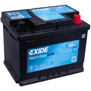 EXIDE AGM EK600 12V 60Ah(c20) 680A(EN) 242x175x190