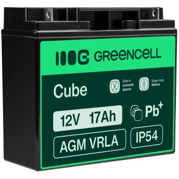 Green Cell AGM VRLA 12V 17Ah maintenance-free batt