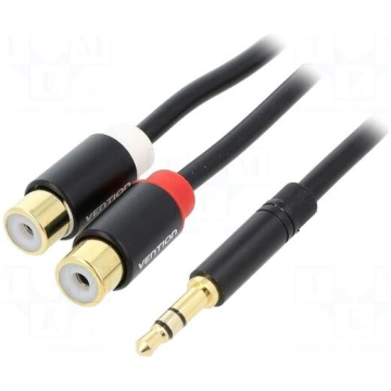 Cable | Jack 3.5mm 3pin plug,RCA socket x2 | 0.3m 