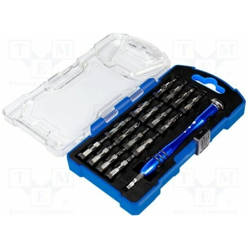 Tools set: screwdriver bits; plastic cassette; 18p