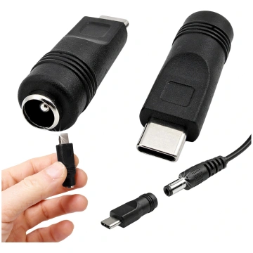DC angle adapter 5.5X2.1 socket to 4.0X1.7 plug - 