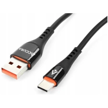 Kabel USB Accura USB-A - USB-C 2.0m gumowy 5V/2A c
