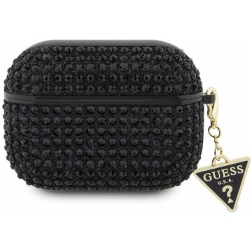 Guess AirPods Pro maciņš Rhinestone Triangle, meln