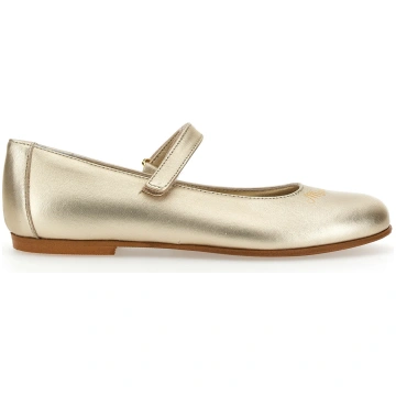 Logoed nappa ballerinas - 30 EU / Gold