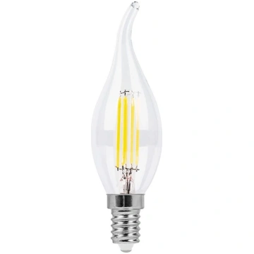 LED Filamenta spuldze E14, C35T, 4W, 520lm, 3000K,