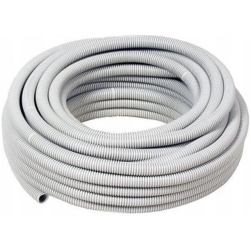 Elastīga ugunsdroša 20mm kabeļu caurule - 25m pelē