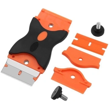 Plastic replacement blade for scraper for glass ce