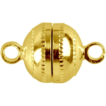 Fermoir magnétique rond, Doré*, sachet de 6