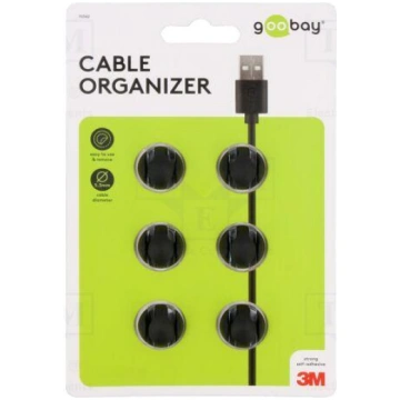 Set of clips | black | Cable P-clips | 6pcs | doub