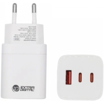 LĀDĒTĀJS EXTRA DIGITAL GAN 2X USB TYPE-C, USB TYPE