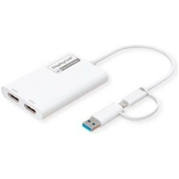 Roline USB Type A/C Adapter, 2x HDMI, with Display