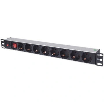 Intellinet 19" 1U Rackmount 8-Way Power Strip - Ge