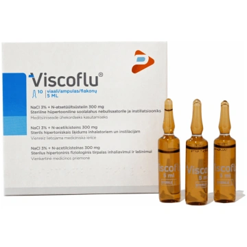 VISCOFLU šķīdums nebulaizeriem, 5 ml, 10 ampulas