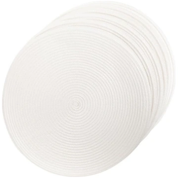 Pack of 6 PP Woven Place Mats Heat Resistant Round