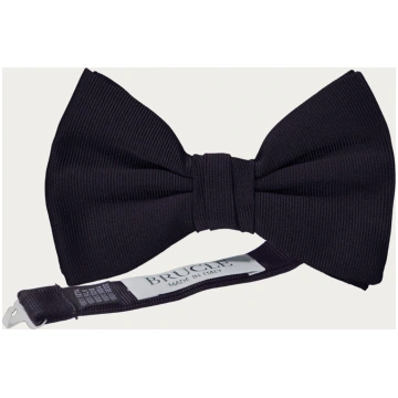 Navy blue jacquard silk bow tie Brucle