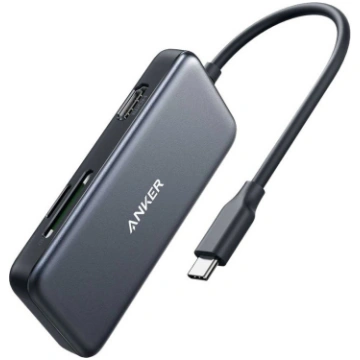 USB sadalītājs Anker Premium 5in1, melna krās