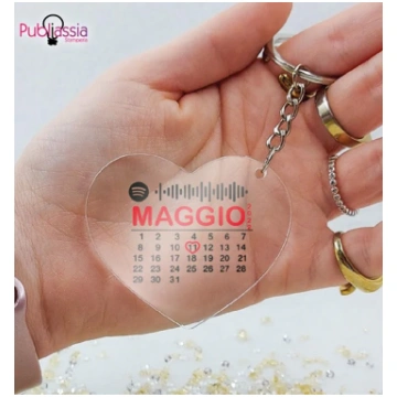 Codice Spotify e data - Portachiavi In Plexiglass 