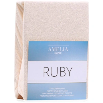 Amelia frotē palags ar gumiju matracim Ruby, 200x2