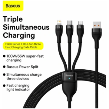 BASEUS 3in1 USB cable Flash Series, USB-C + micro 