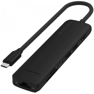 SATECHI 7-in-1 USB-C Slim Multiport Adapter with E